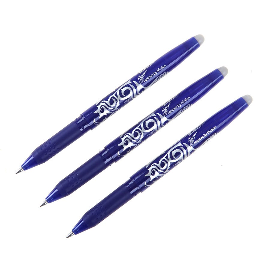 Pilot Frixion Erasable Rollerball Pens - Pack of 3, Blue