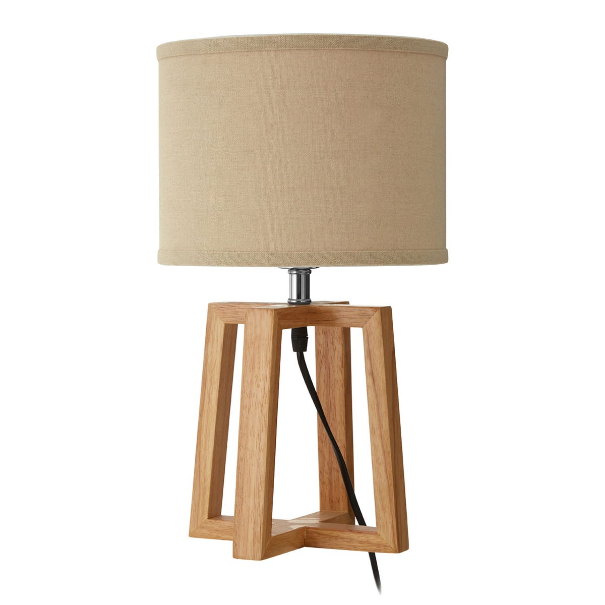 Premier Housewares Lea Table Lamp with Light Brown Fabric Shade