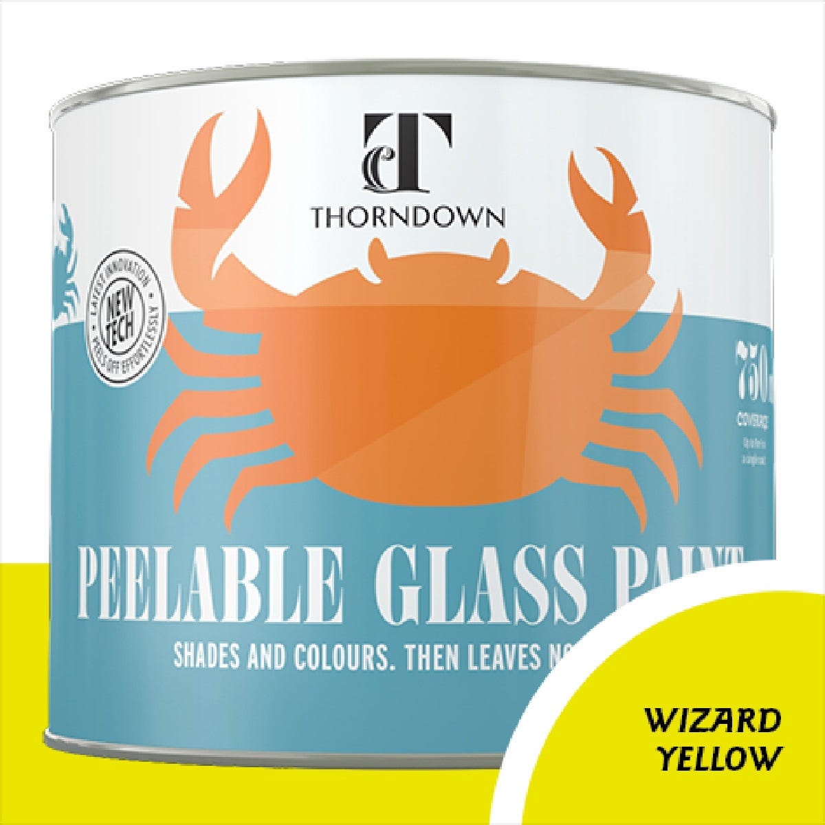 Thorndown Wizard Yellow Peelable Glass Paint 750 ml - Translucent