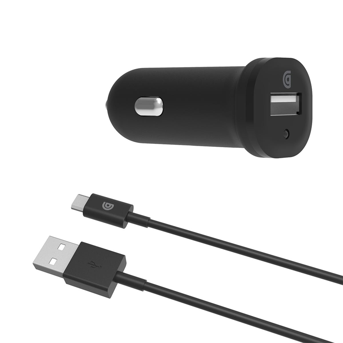 Griffin 2.4A Car Charger with Micro-USB Cable - Black
