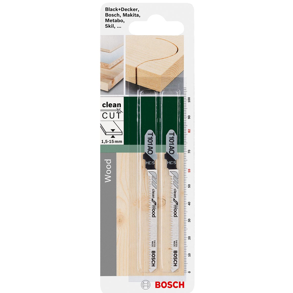 Bosch Wood Curve Cut Jigsaw Blade Set T101AO