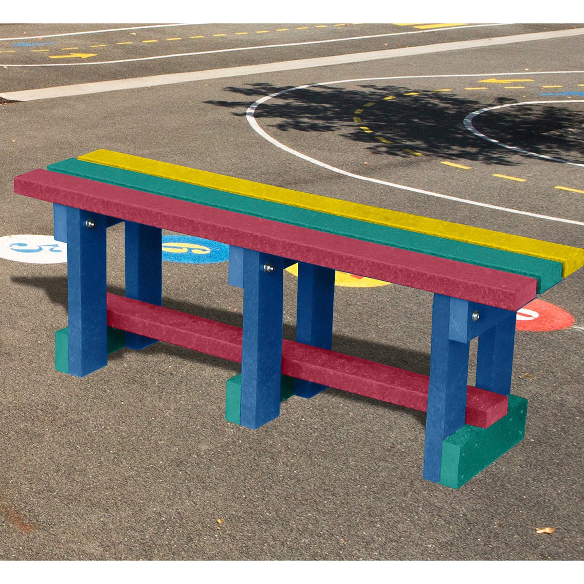 NBB Recycled Furniture NBB Junior Recycled Plastic 90cm Backless Bench - Multi-Coloured