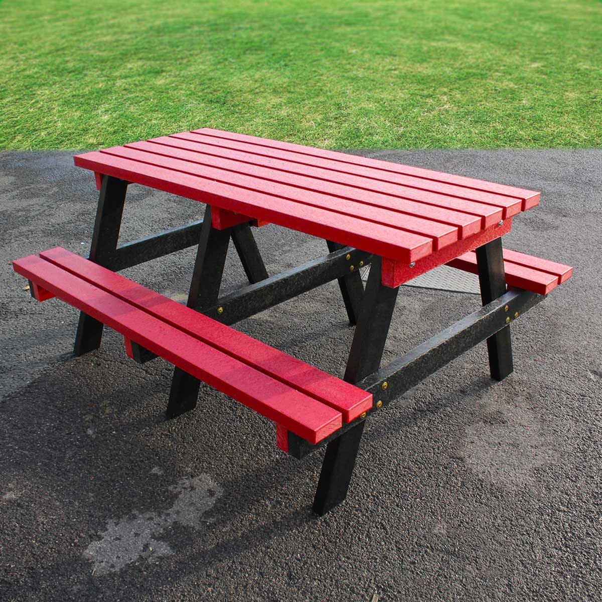 NBB Recycled Furniture NBB Junior Small 120cm Recycled Plastic Picnic Table - Cranberry Red
