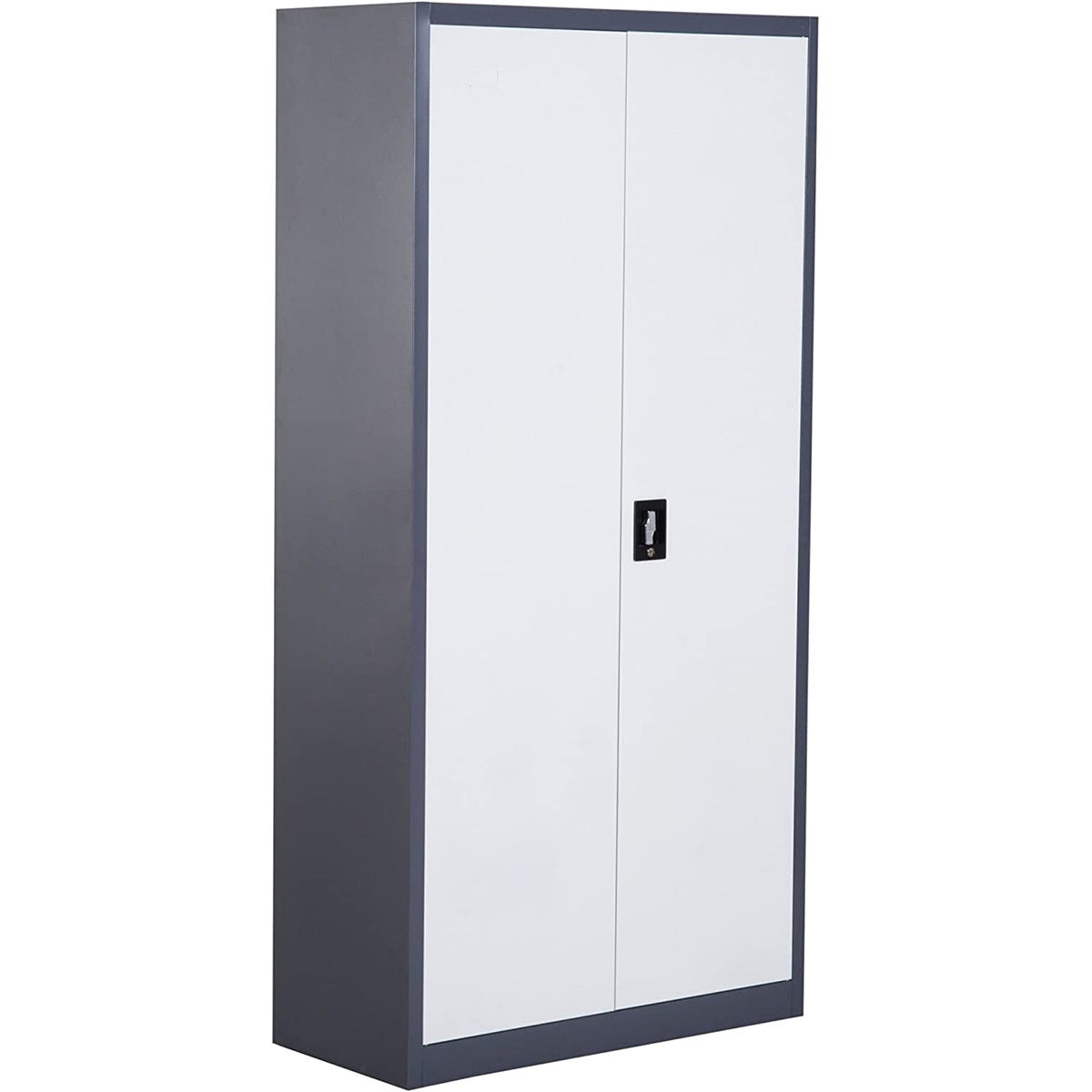 Zennor Canens Lockable Filing Cupboard/Cabinet - White/Black