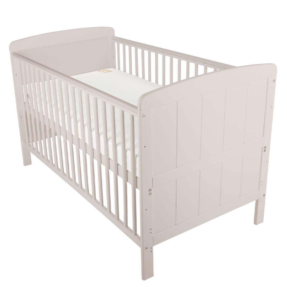 Juliet Cot Bed with CuddleCo Harmony Sprung Mattress Dove Grey