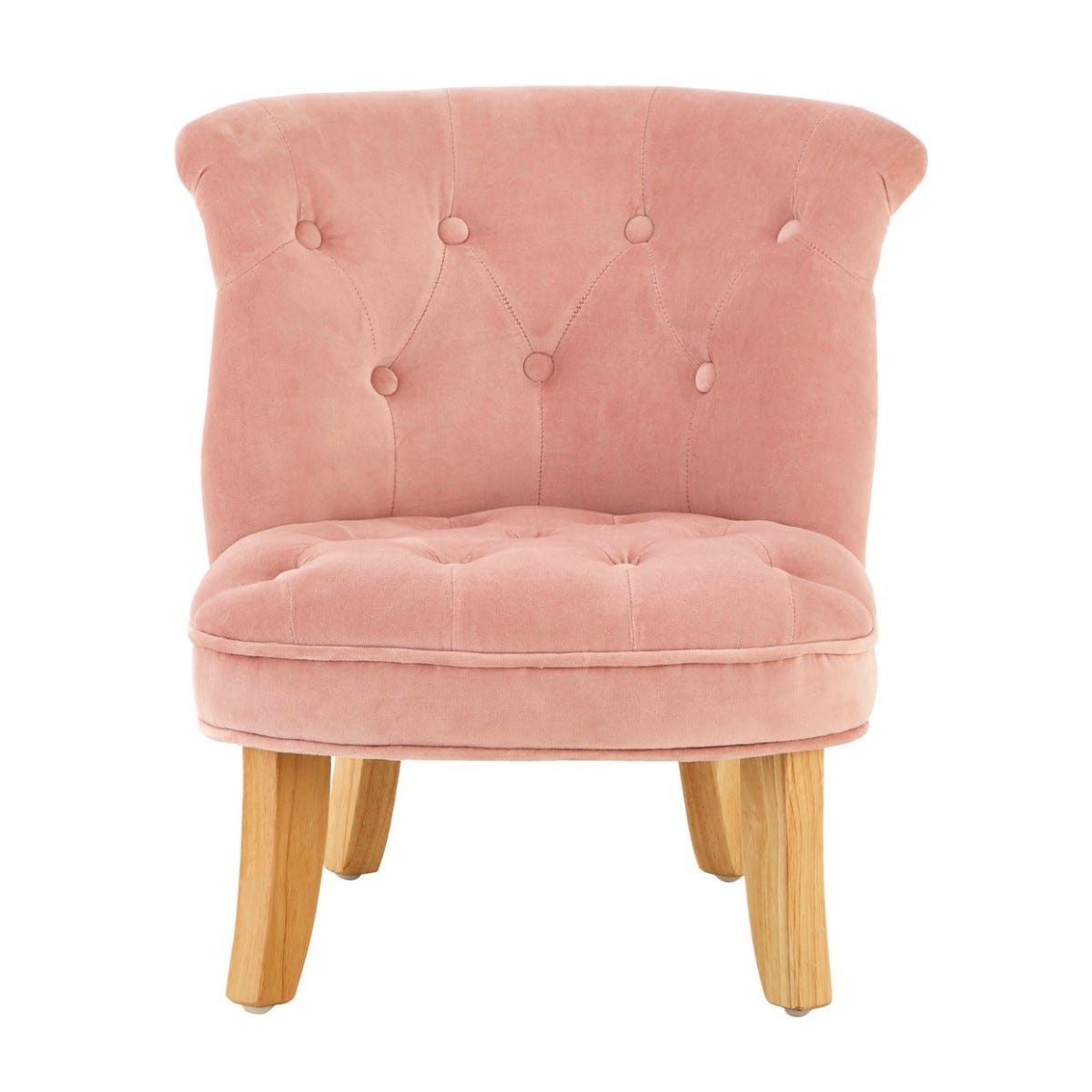 Interiors By Premier Housewares Childrens Chair Light Pink Velvet