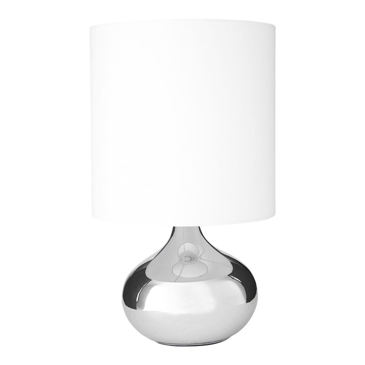 Interiors By Premier Table Lamp - Chrome/White Fabric Shade