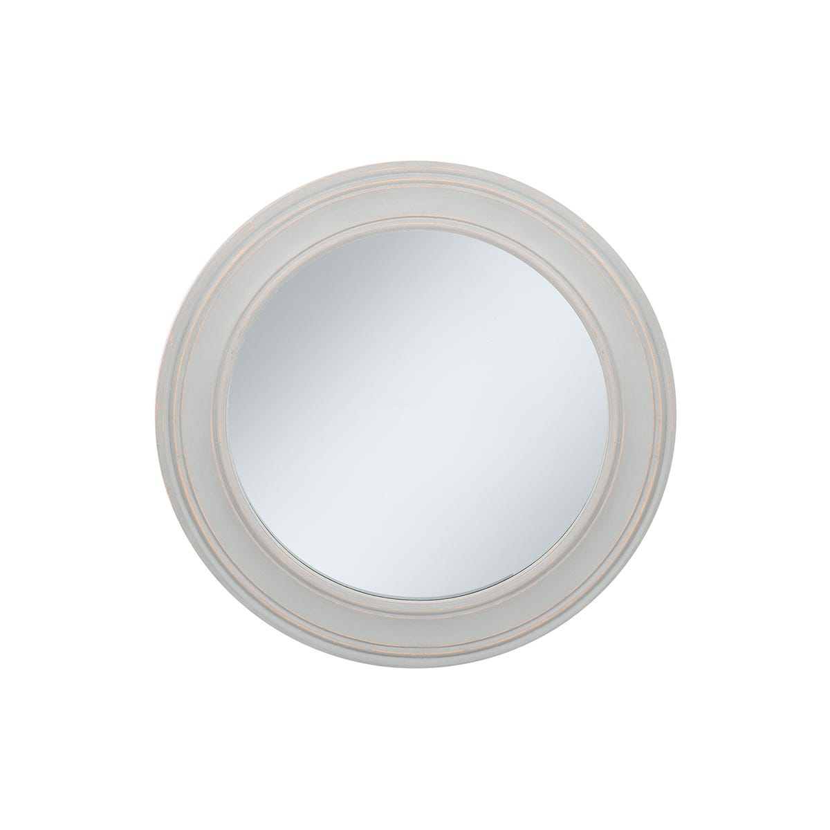 Pacific Washed Grey Wood Round Wall Mirror Small