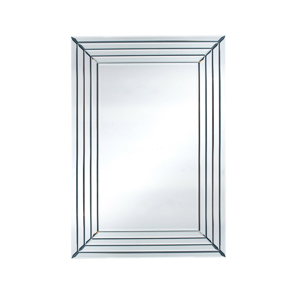 Pacific Mirrored Glass Art Deco Rectangle Wall Mirror
