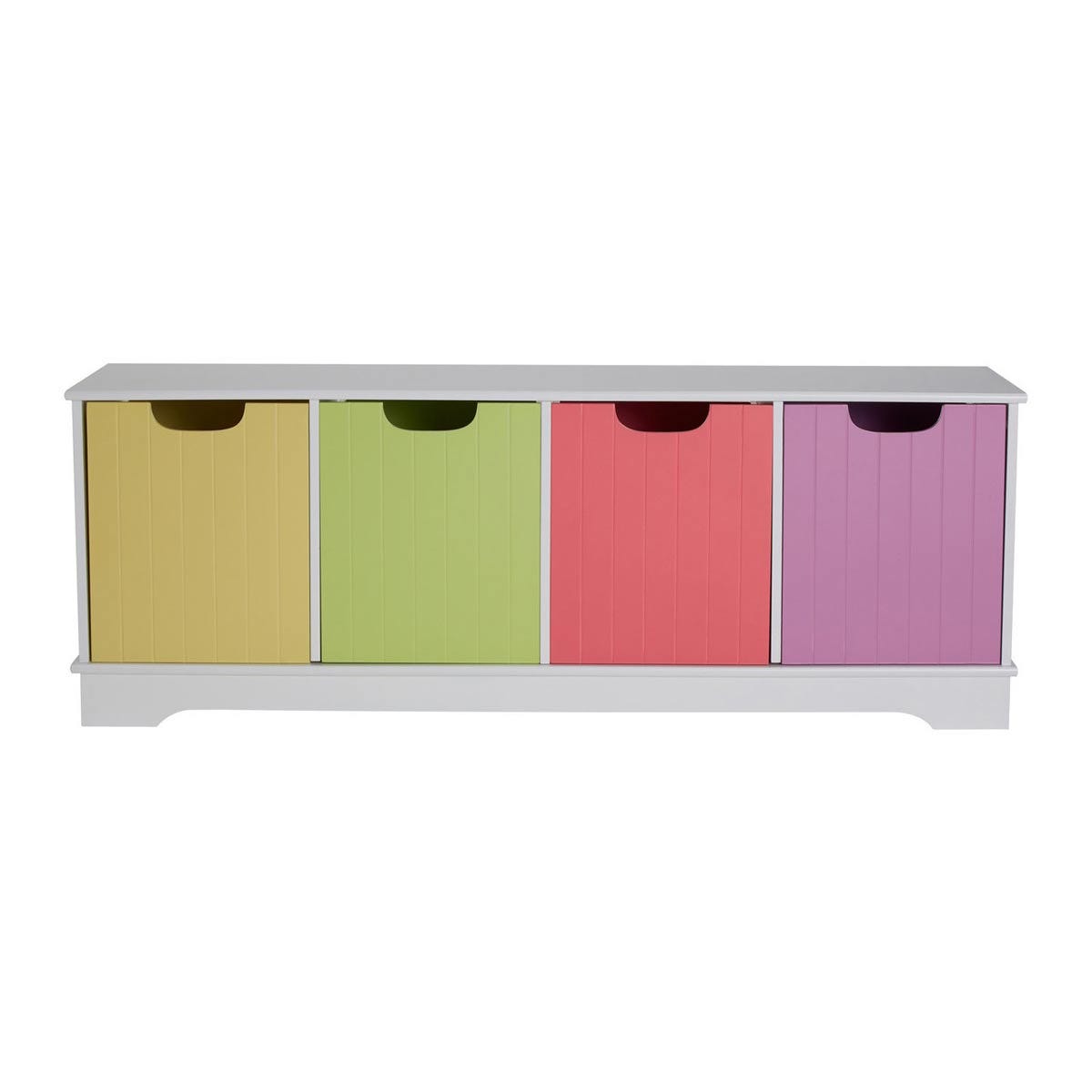 Interiors by PH Kids Storage Unit White/4 Coloured Boxes Mdf
