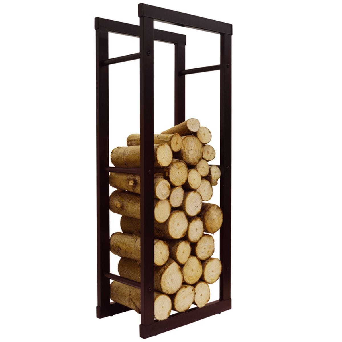 Techstyle Onida Metal 40Cm Slimline Fireside Log Storage Rack Black