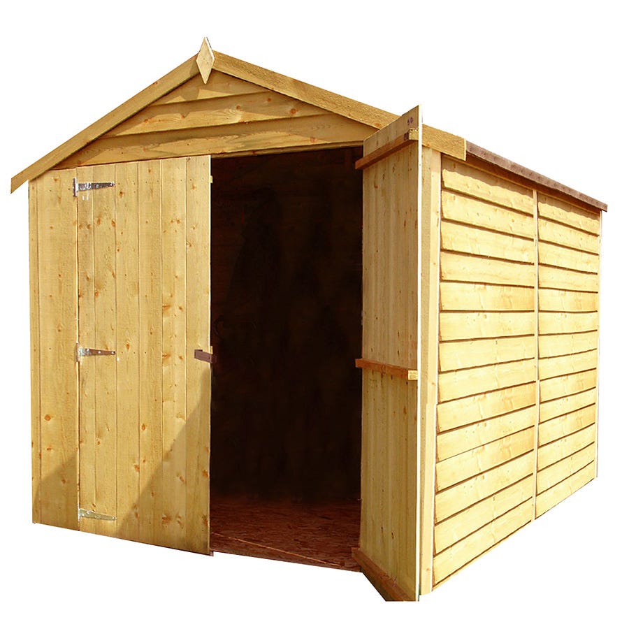 Shire Overlap 6ft x 8ft Wooden Apex Garden Shed