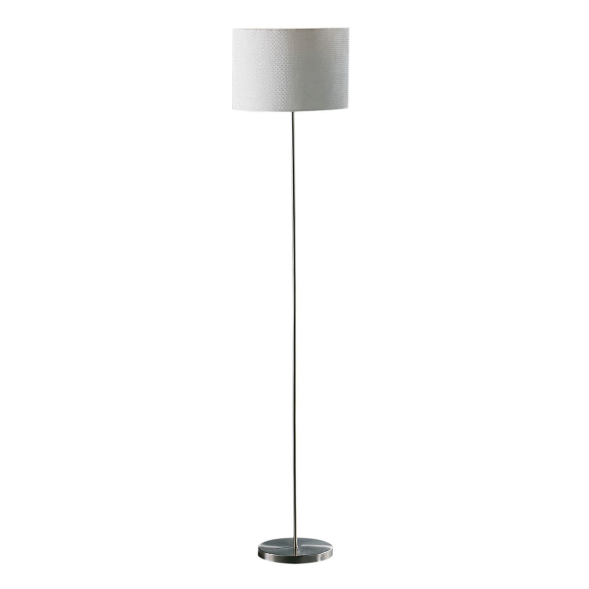 Premier Housewares Forma Chrome Effect Floor Lamp with Cream Waffle Effect Shade