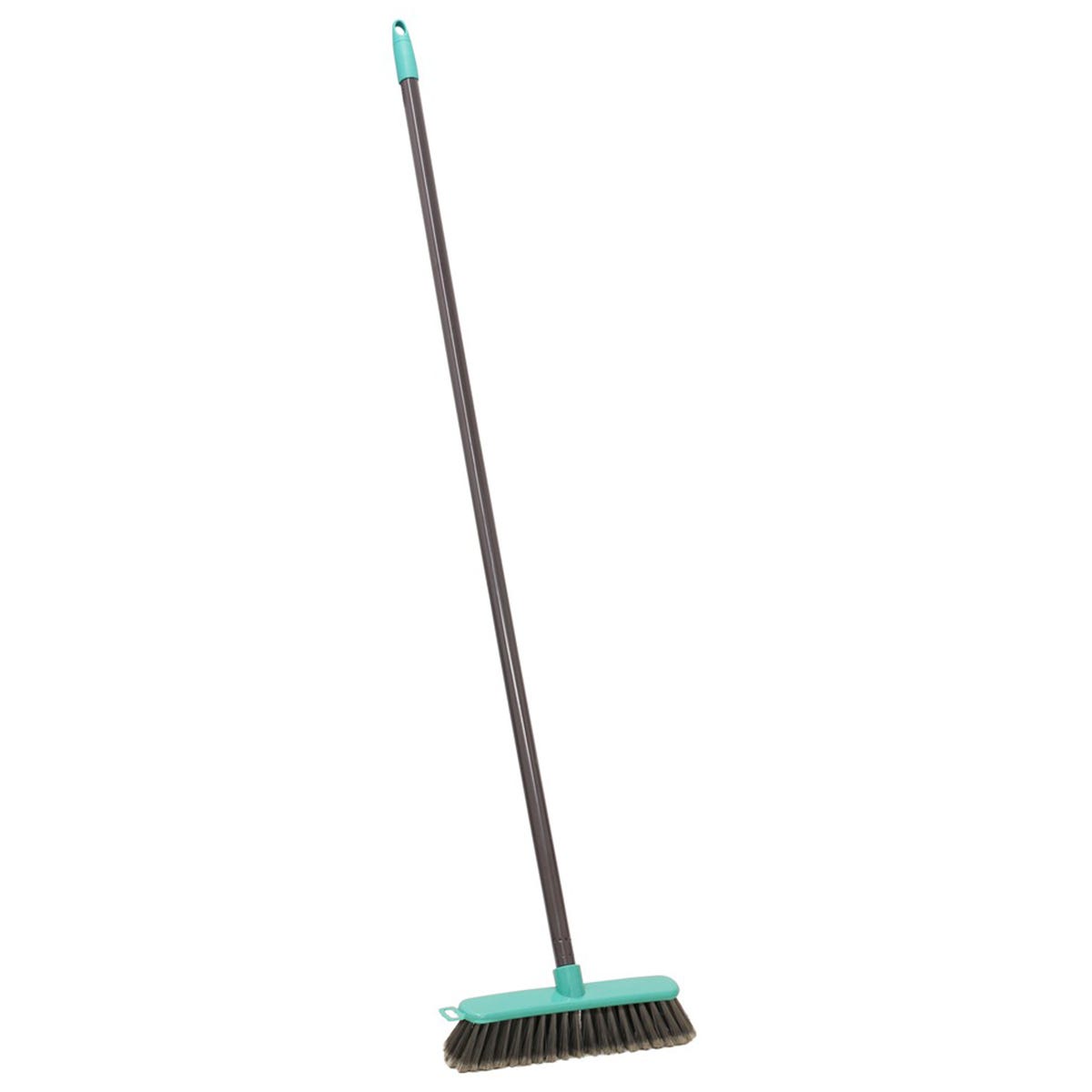 JMS® Hard Bristle Lightweight Outdoor Sweeping Brush Broom Turquoise/Grey Grey 