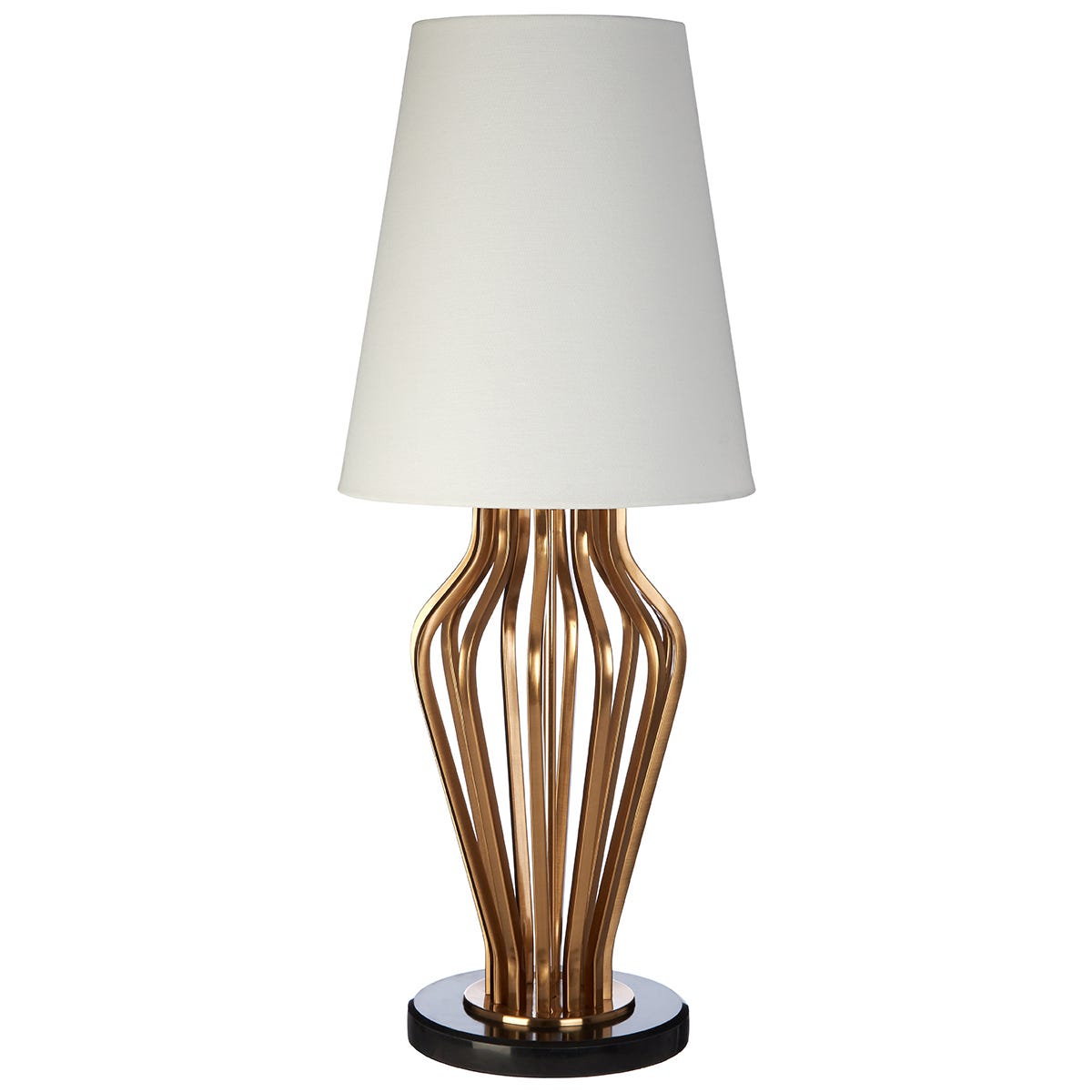 Premier Housewares Zada Table Lamp in Gold Finish with Marble Base & Linen Shade