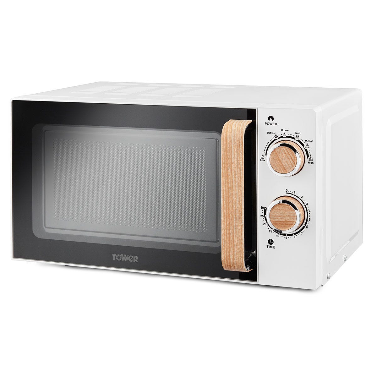Tower T24027SBW 20L 800W Manual Microwave - White