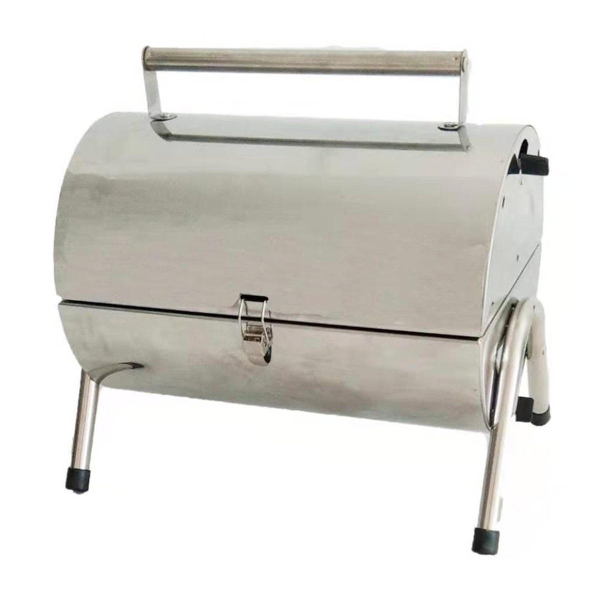 Flamemaster Portable Barrel Charcoal BBQ - Stainless steel