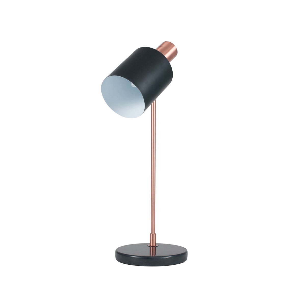 Black and Antique Copper Metal Task Table Lamp