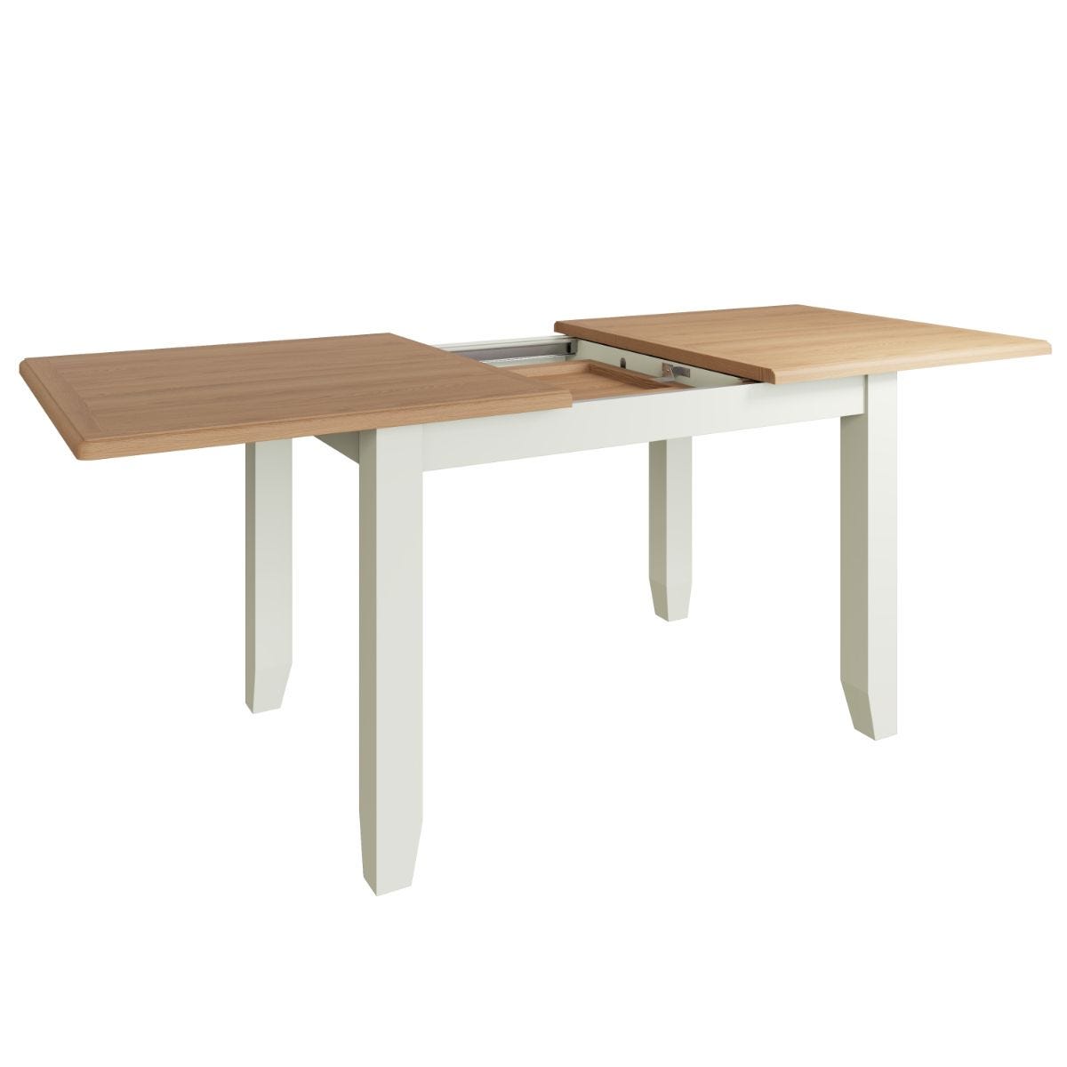 Kettle Interiors Two Tone Oak & White Butterfly Extending 1.6m Dining Table