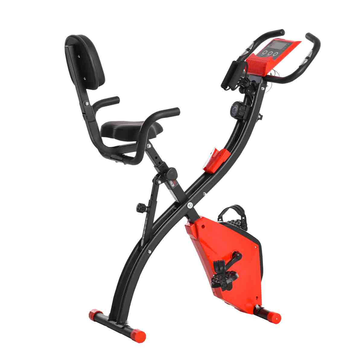 Homcom 2-in-1 Upright Exercise Bike Adjustable Resistance Fitness Red
