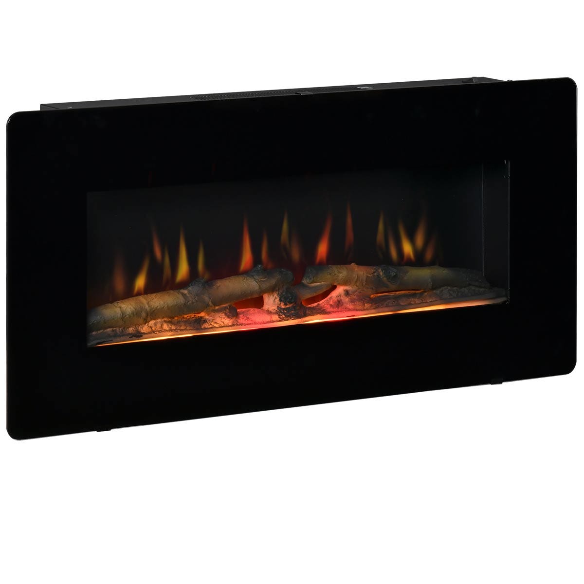 Etna Electric Fireplace Heater Wall-Mount with Flame Effect Remote Control Timer