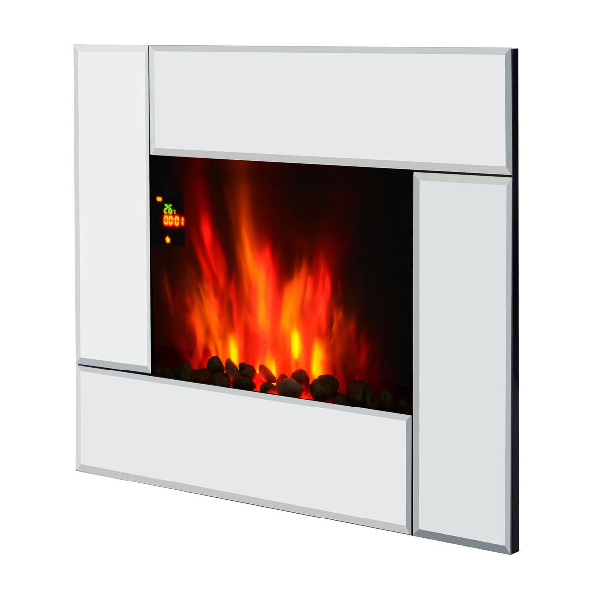 Etna Electric Fireplace Heater Wall Mount With Remote Control Flame Effect