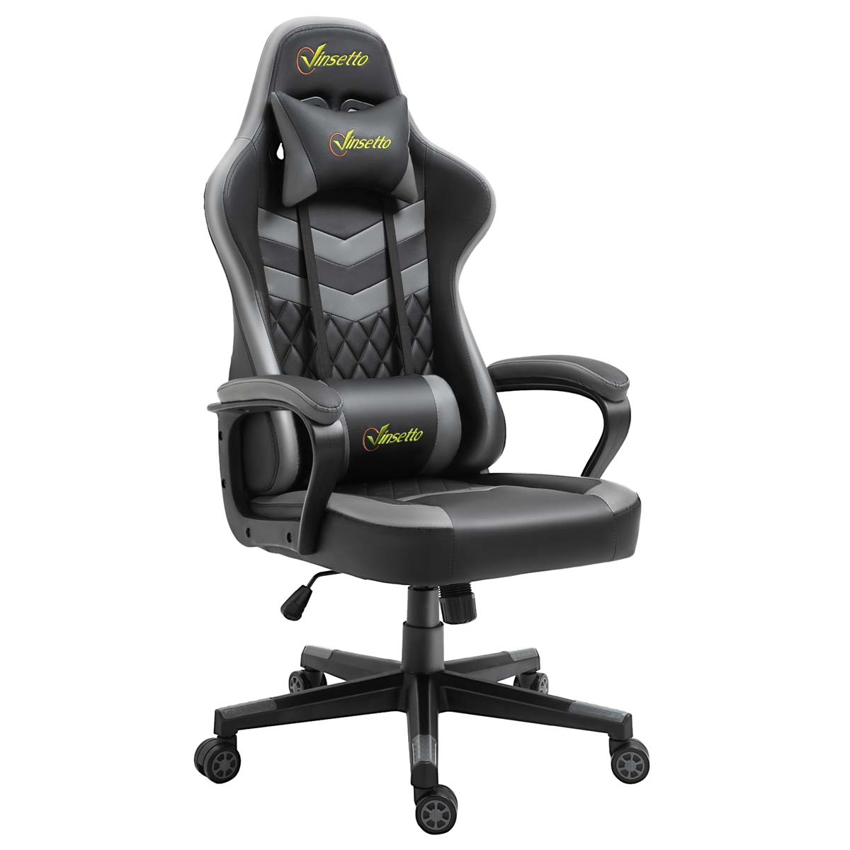 Vinsetto Racing Gaming Chair W/ Lumbar Support Gamer Office Chair - Black & Grey