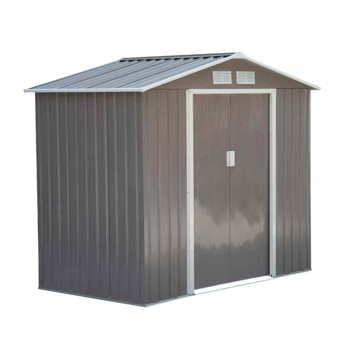 Outsunny Garden Shed Storage Unit W/Locking Door Floor Foundation Vents 7Ftx4Ft
