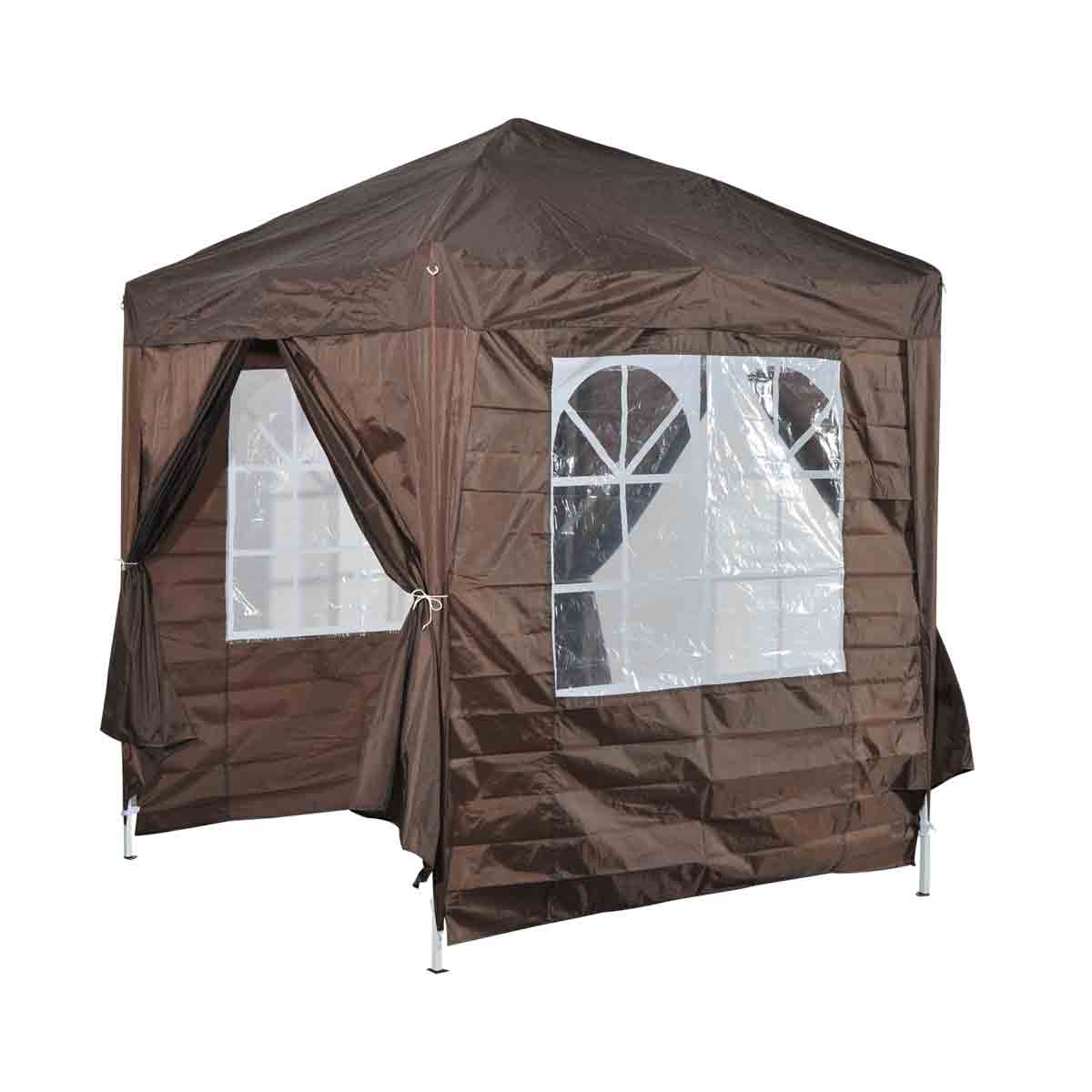 Outsunny 2Mx2M Pop Up Gazebo Party Tent Canopy Marquee With Storage Bag Coffee