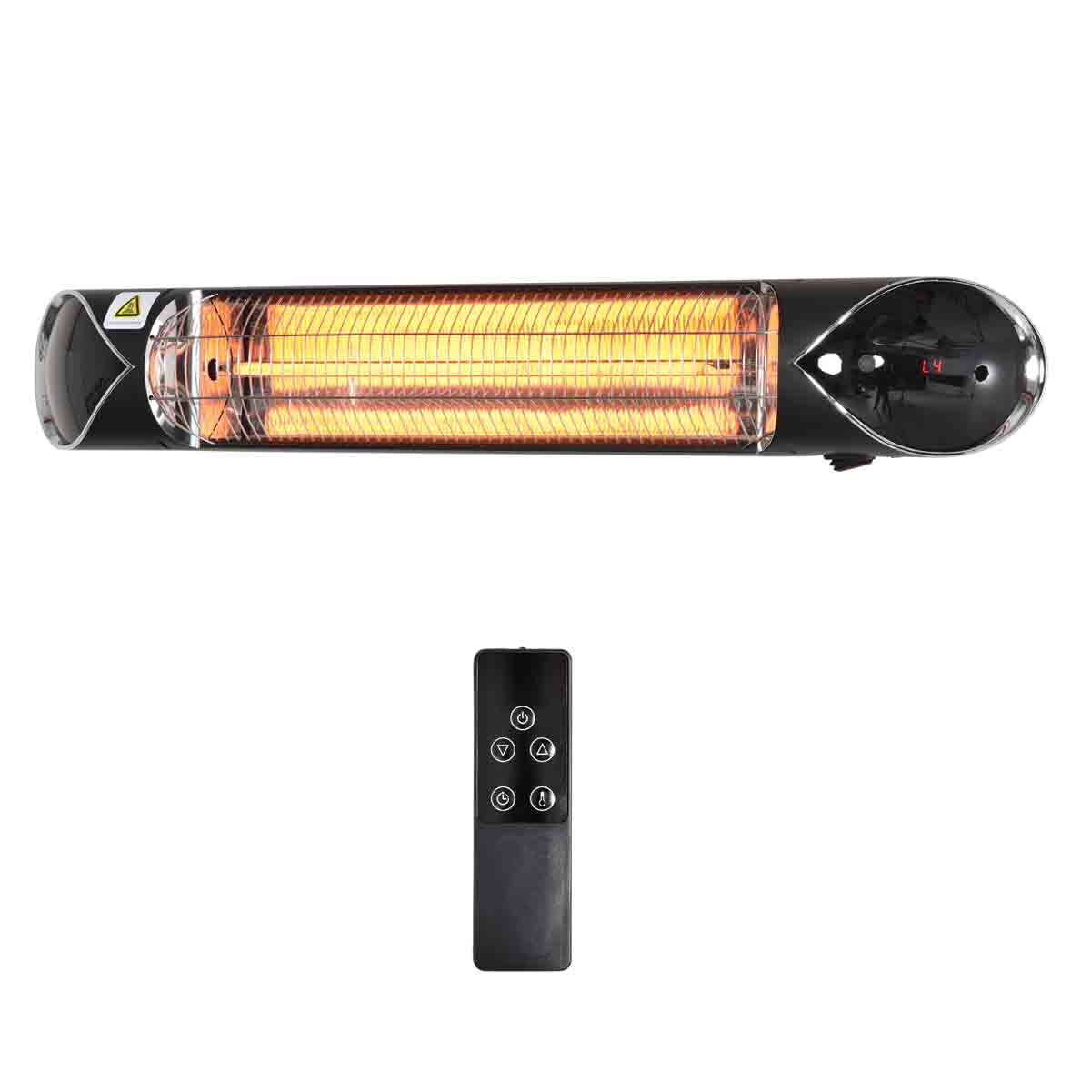 Outsunny 2000W Electric Infrared Patio Heater Wall Mounted Heater W/ Remote