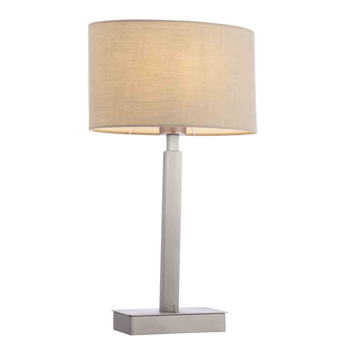 Crossland Grove Porton Ellipse Table Lamp Nickel/Taupe
