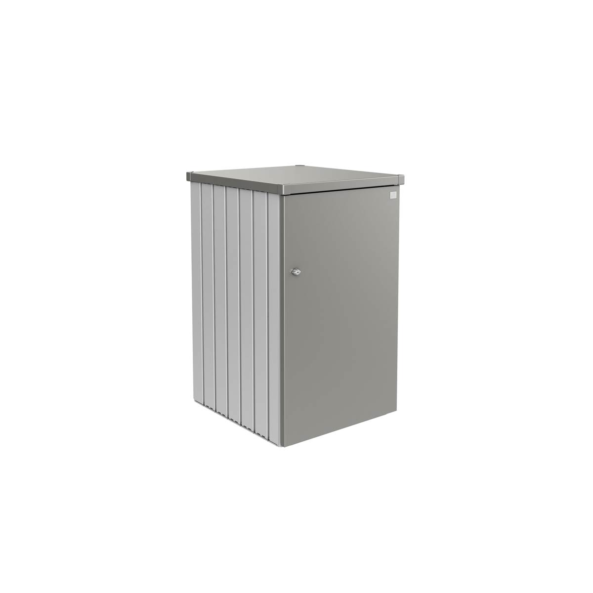 Biohort Wheelie Bin Storage Box Alex 1.2 In Metallic Silver With Metallic Quartz Grey Door And Roof