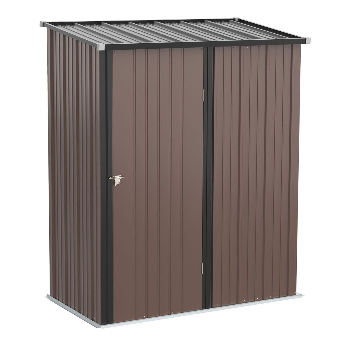 Outsunny Outdoor Steel Storage Shed Steel w/ Lockable Door - Brown