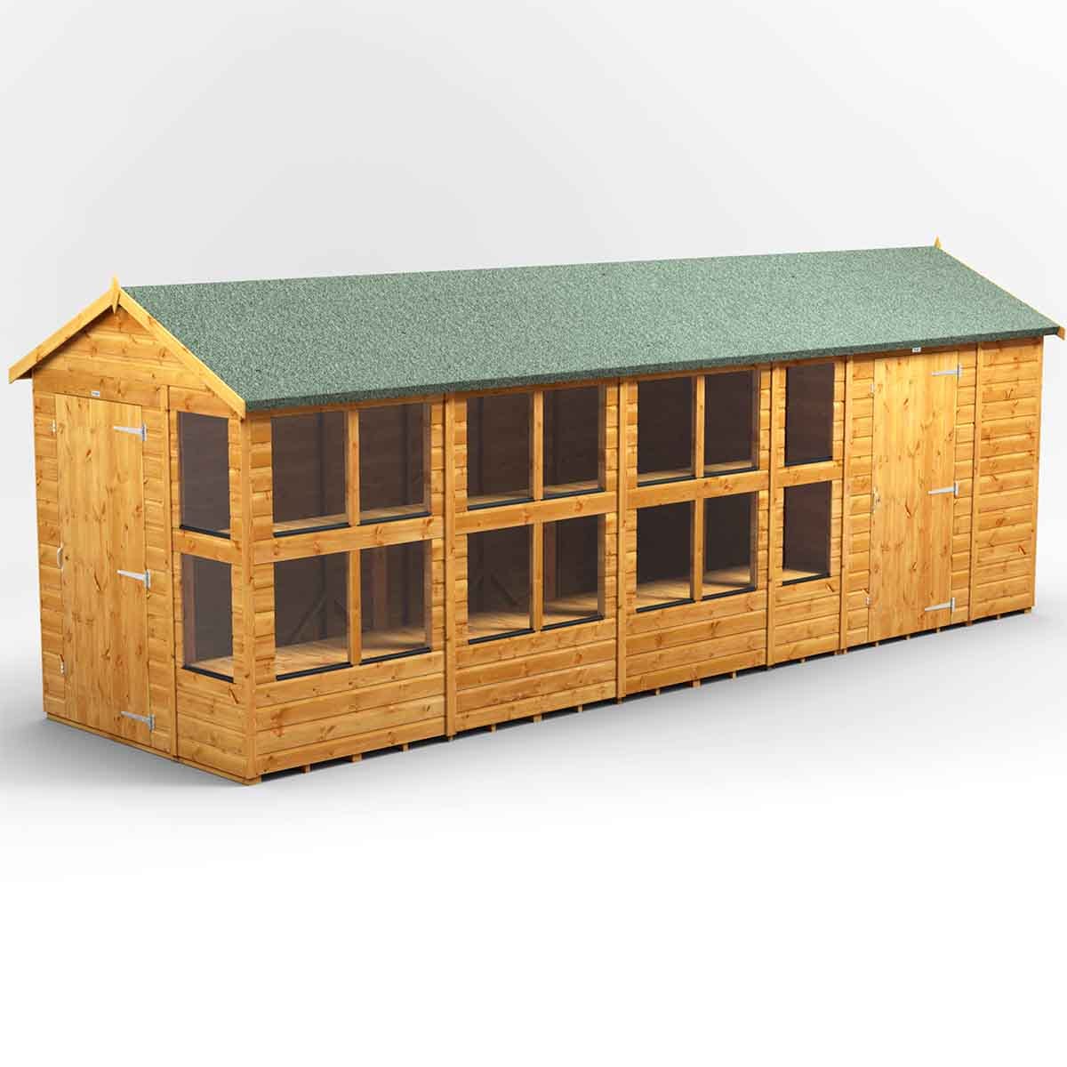 20X6 Power Apex Potting Shed Combi Including 6Ft Side Store