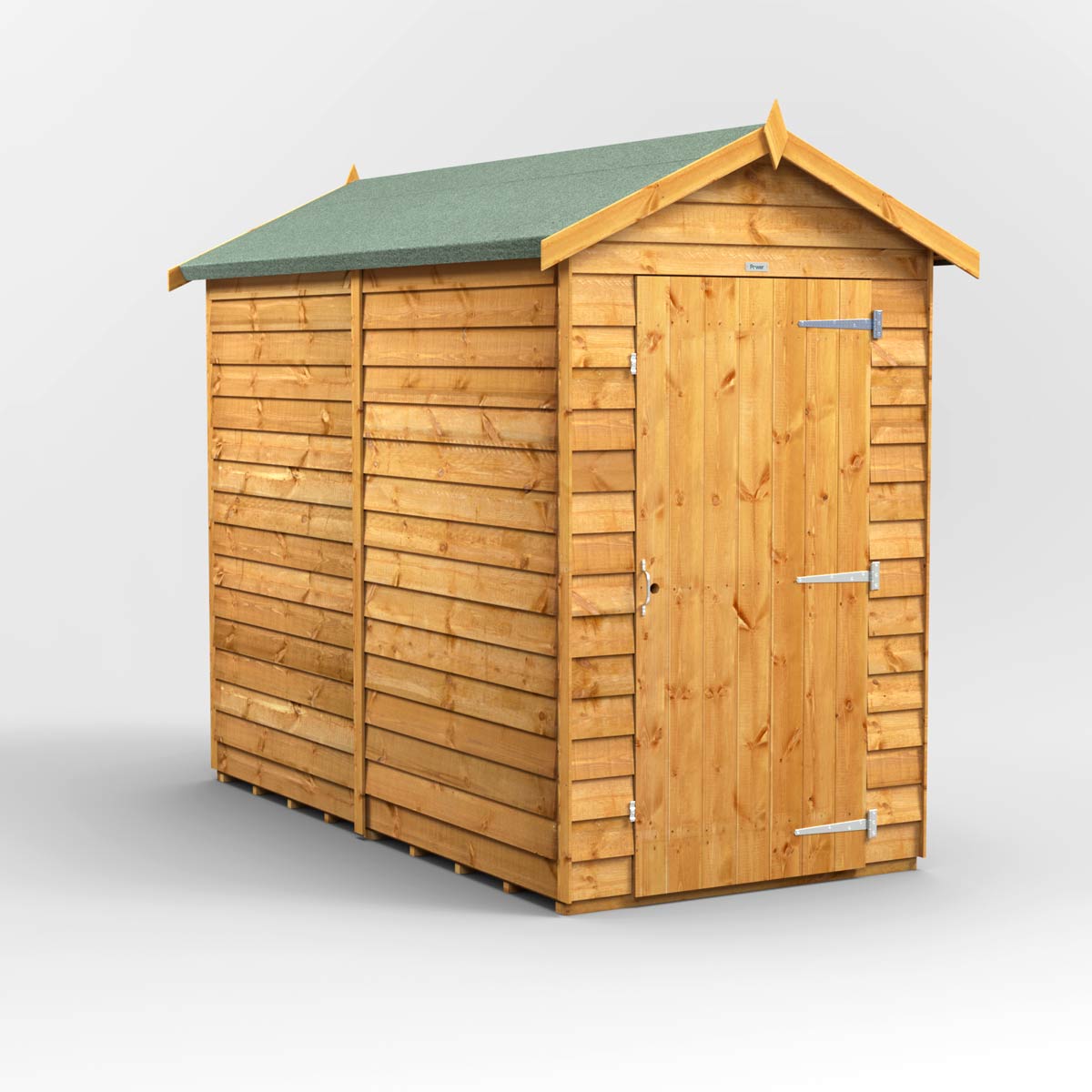 8X4 Power Overlap Apex Windowless Shed