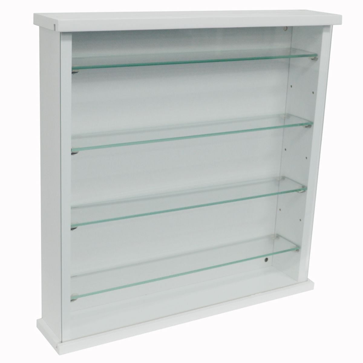 Techstyle Exhibit Wood 4 Shelf Glass Wall Display Cabinet White