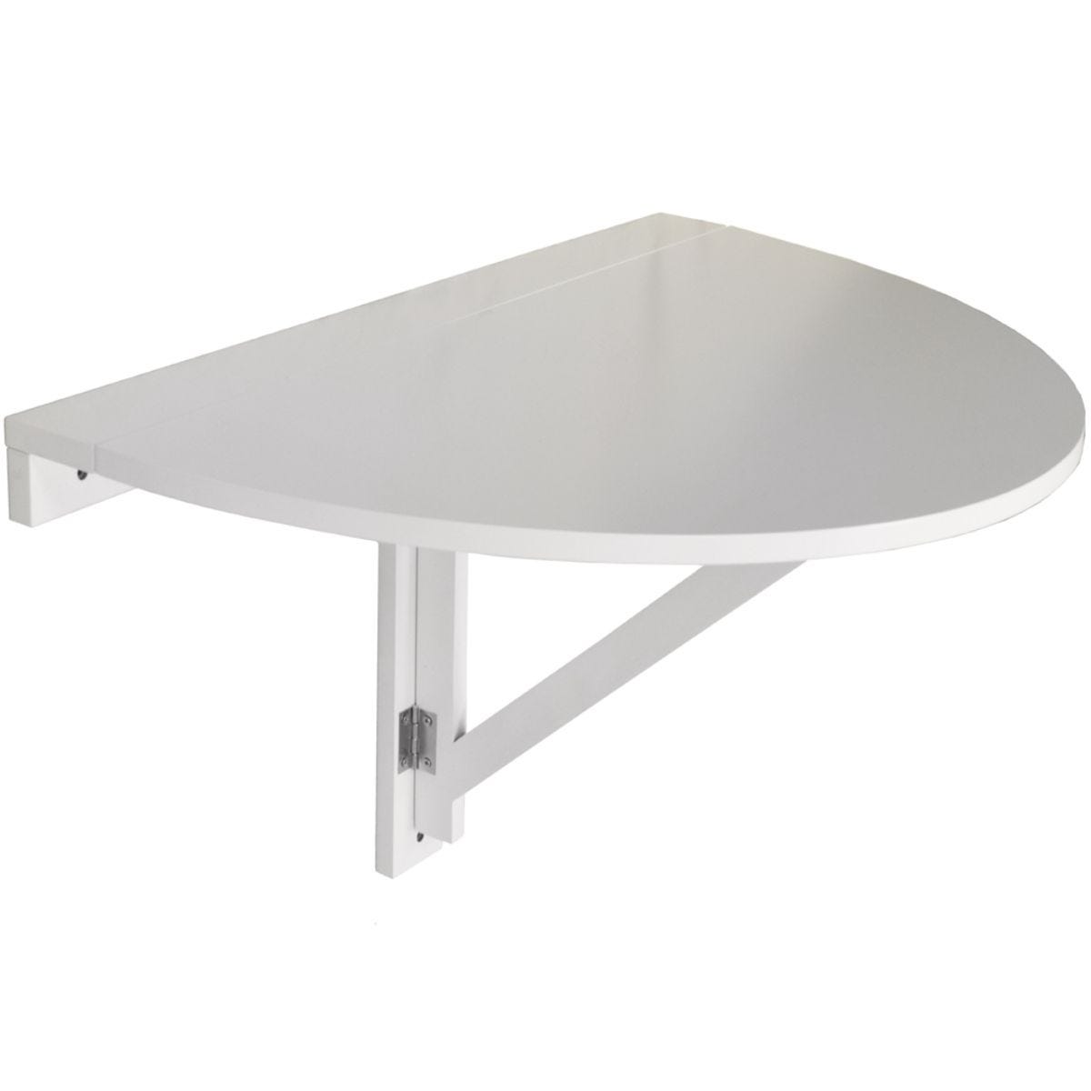 Techstyle Hideaway Folding / Fold Down Drop-leaf Wall Mounted Semi Circular Dining Table White