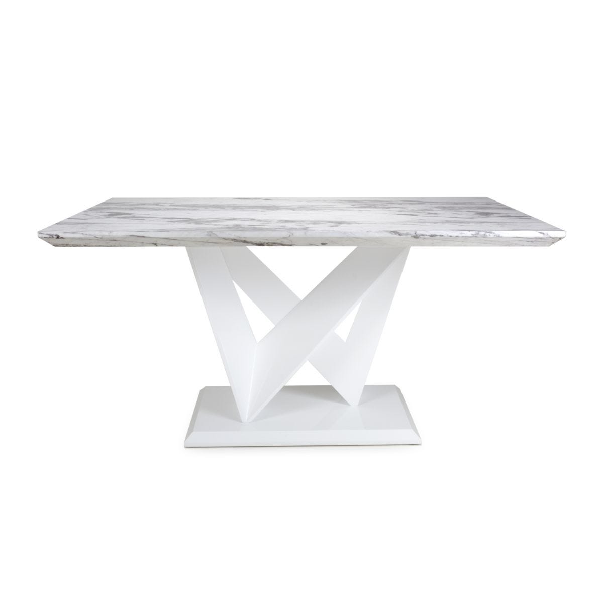 Shankar Saturn Medium Marble Effect Grey/White Dining Table