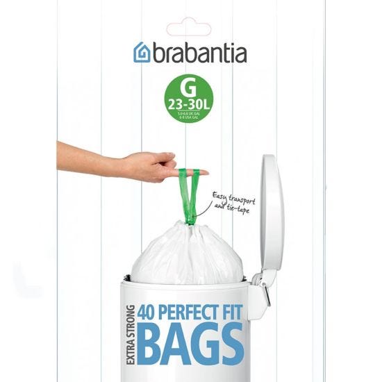 Brabantia 6 X Eco360 Brabantia G Simple Human G Compatible Bin Liners Liner 30L Pack 20 5019685106902 