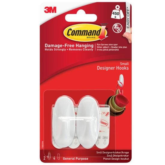3M Command Small Hooks with Strips