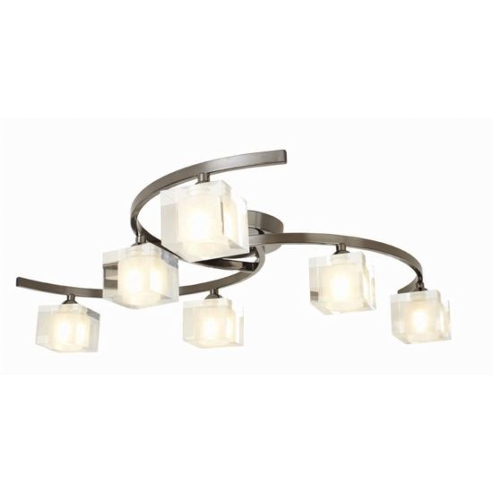 Village At Home Ice 6-Bulb Ceiling Light - Pewter