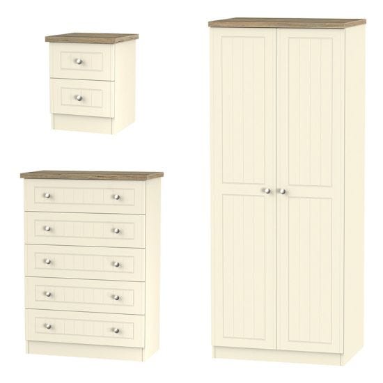 Wilcox Wardrobe, Chest of Drawers and Bedside Cabinet Set 