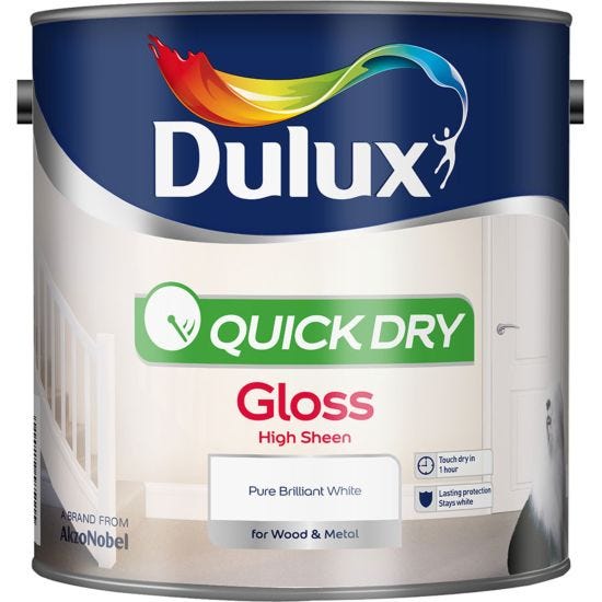 Dulux Pure Brilliant Interior Quick Dry White Gloss - 2.5L