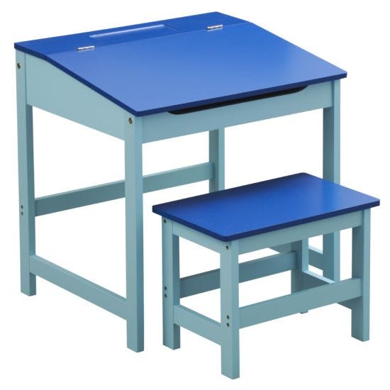 Kids Desk & Stool - Blue