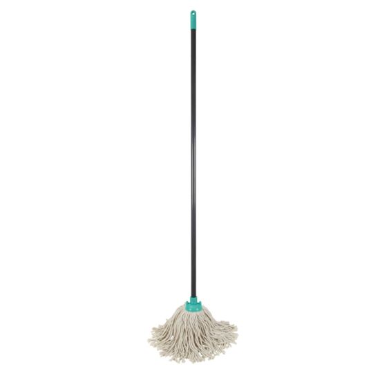 JVL Pure Cotton Traditional String Floor Mop Turquoise/Grey