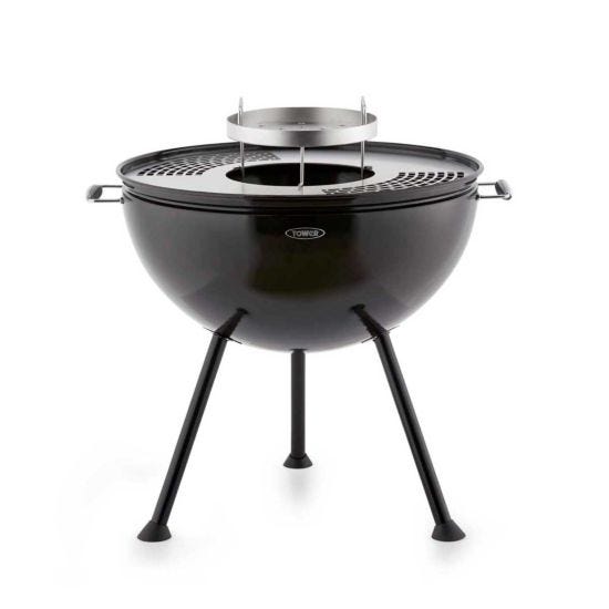 Tower 2-in-1 Fire Pit and BBQ - Black