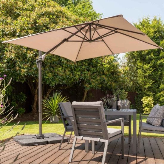 Garden Must Haves Royce Junior Cantilever Parasol  (base not included) - Taupe