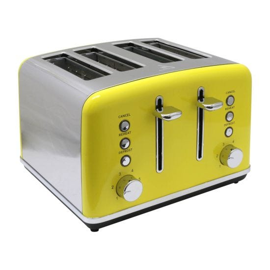Daewoo SDA1997DS Soho 4 Slice Toaster - Yellow