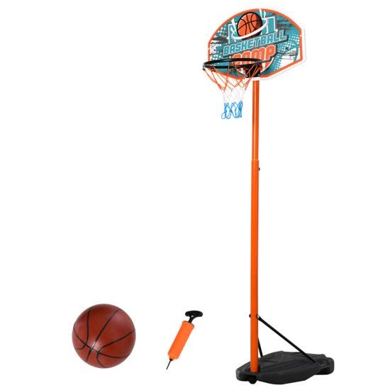 Kids Basketball Hoop Stand Set Adjustable Height with Ball & Net Play Sport Family Games for Boys Girls 0-12 Years in/Outdoors Activity 1.7 M Height 