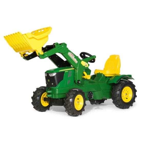 John Deere 6210R Kids Ride On Tractor with Frontloader and Pneumatic Tyres